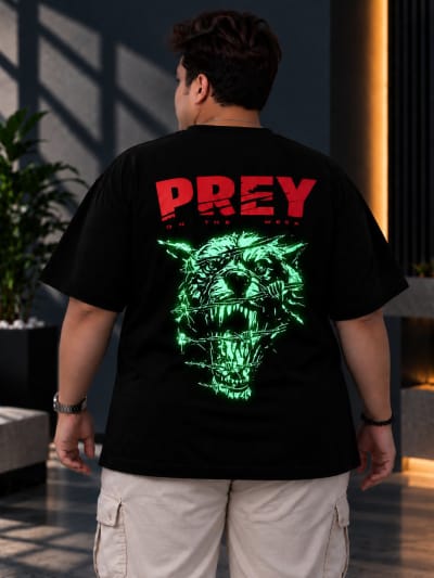 Pockman Premium Plus Size Printed Oversized T-shirt