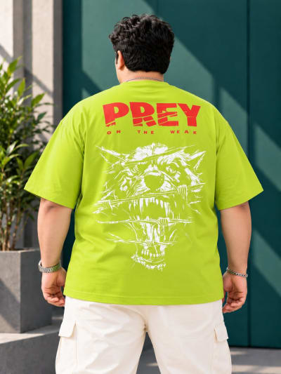 Pockman Premium Plus Size Printed Oversized T-shirt