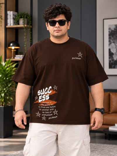Pockman Premium Plus Size Printed Oversized T-shirt