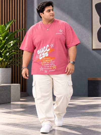 Pockman Premium Plus Size Printed Oversized T-shirt