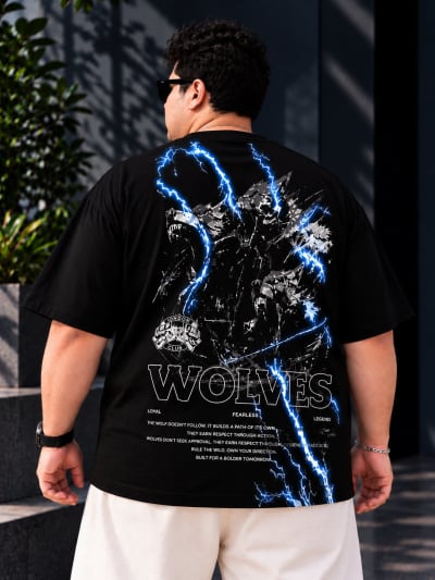 Pockman Premium Plus Size Printed Oversized T-shirt