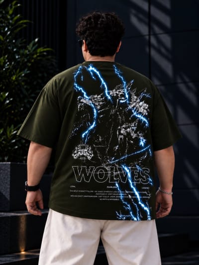 Pockman Premium Plus Size Printed Oversized T-shirt