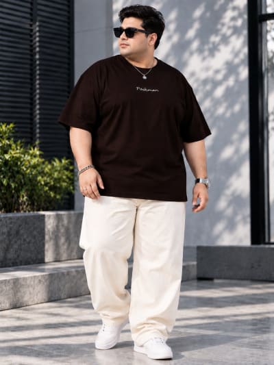 Pockman Premium Plus Size Printed Oversized T-shirt