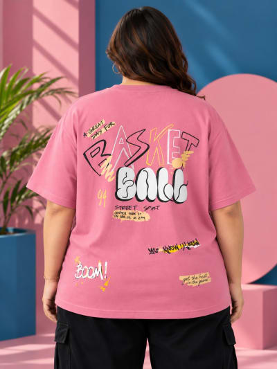 Pockman Premium Plus Size Printed Oversized T-shirt