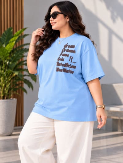 Pockman Premium Plus Size Printed Oversized T-shirt