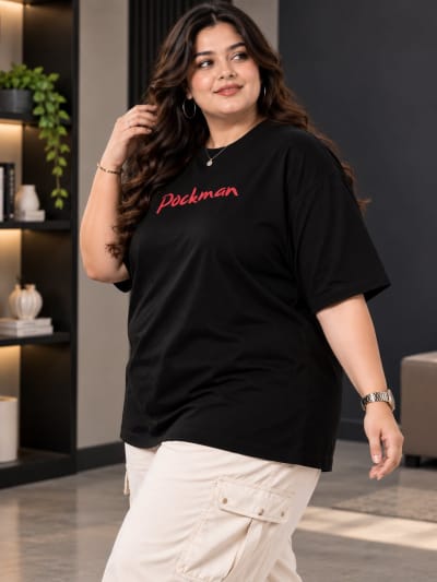 Pockman Premium Plus Size Printed Oversized T-shirt
