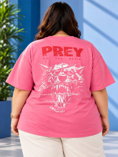 Pockman Premium Plus Size Printed Oversized T-shirt