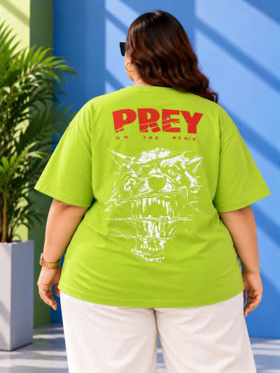 Pockman Premium Plus Size Printed Oversized T-shirt