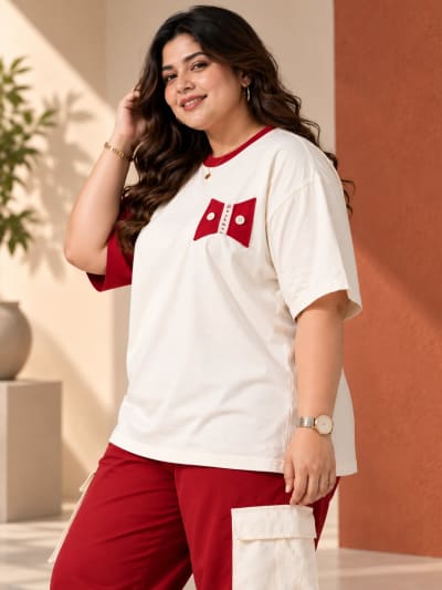 Pockman Premium Plus Size Printed Oversized T-shirt