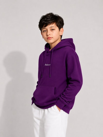 Pockman Boys Premium 350 GSM Cotton Fleece Winter Hoodie