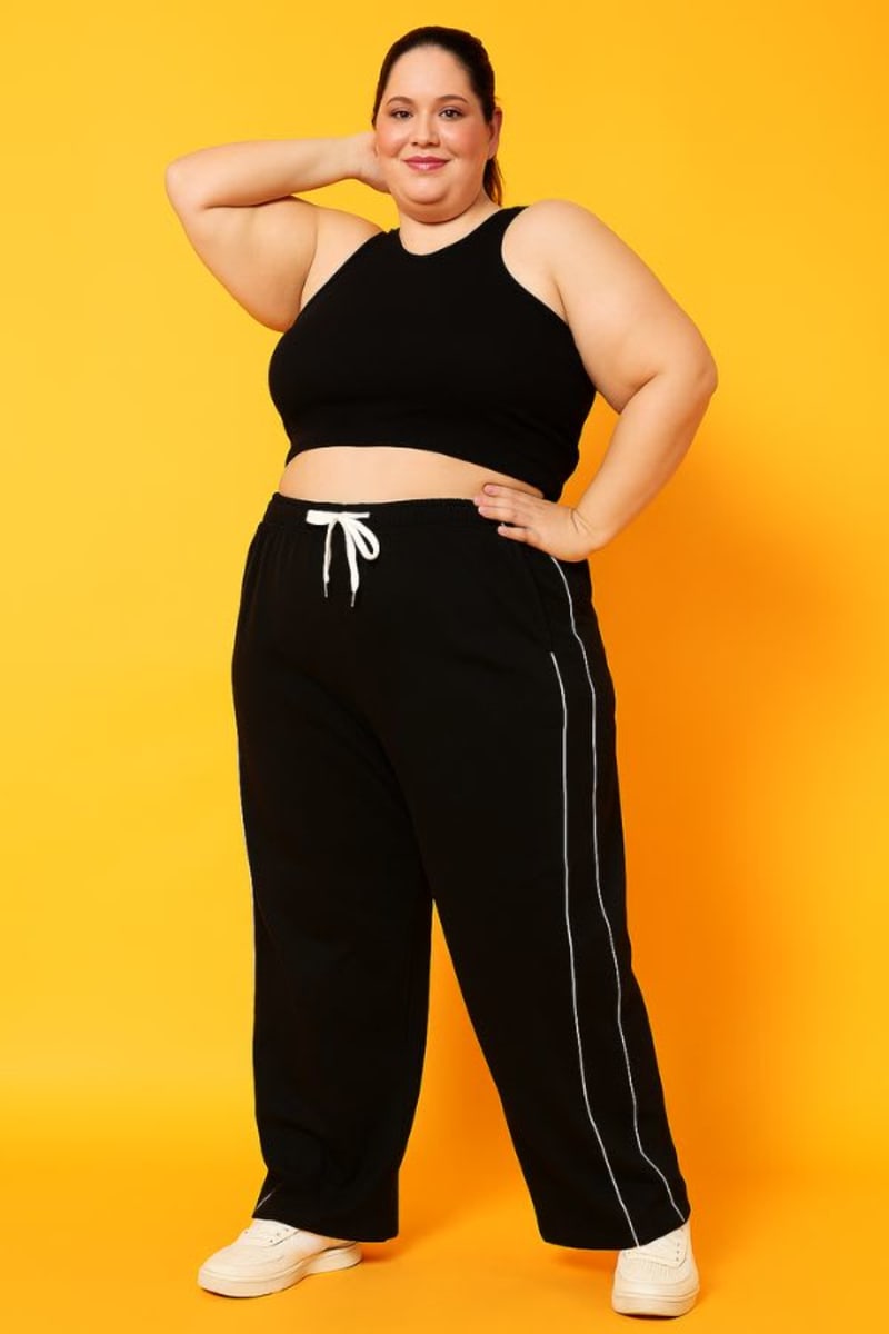 PockMAN Women Black Wide Leg comfort Joggers - Image 3