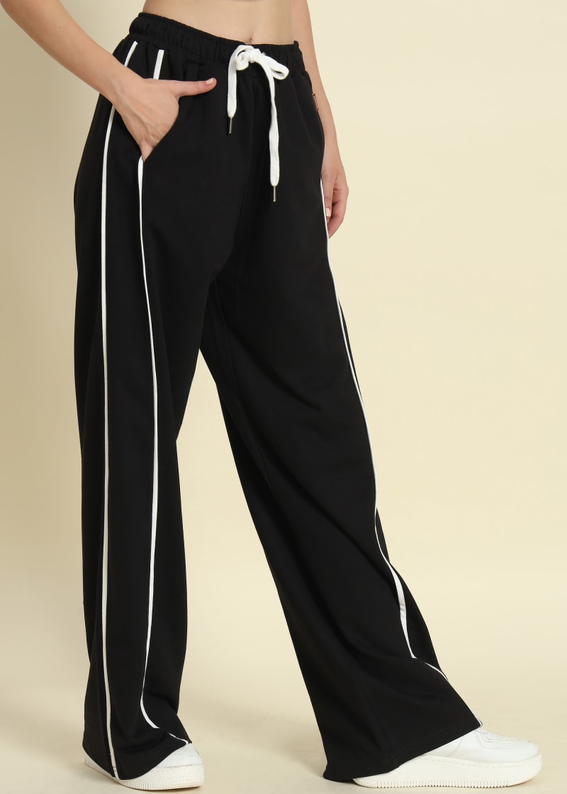 PockMAN Women Black Wide Leg comfort Joggers - Image 4
