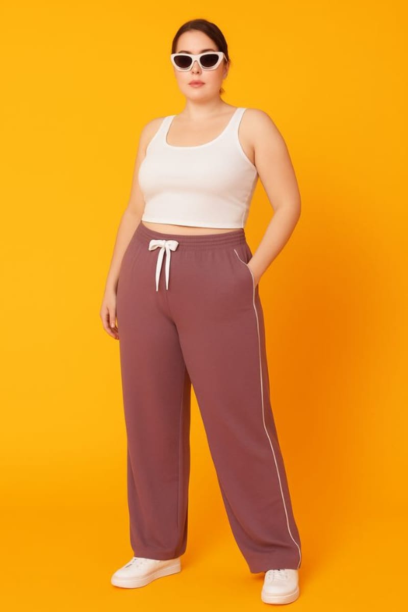 PockMAN Women Mauve Wide Leg Comfort Joggers - Image 3