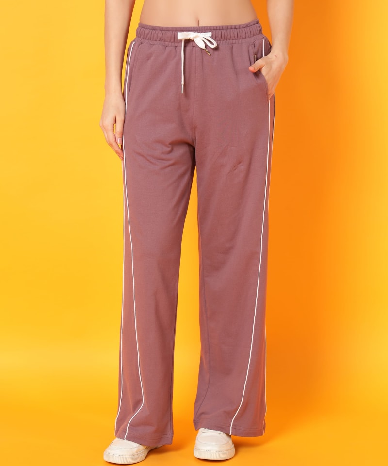 PockMAN Women Mauve Wide Leg Comfort Joggers - Image 4
