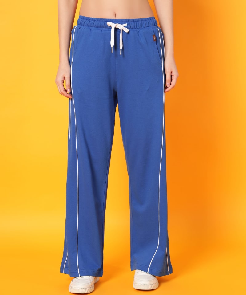 PockMAN Women Royal Blue Wide Leg Comfort Joggers - Image 4
