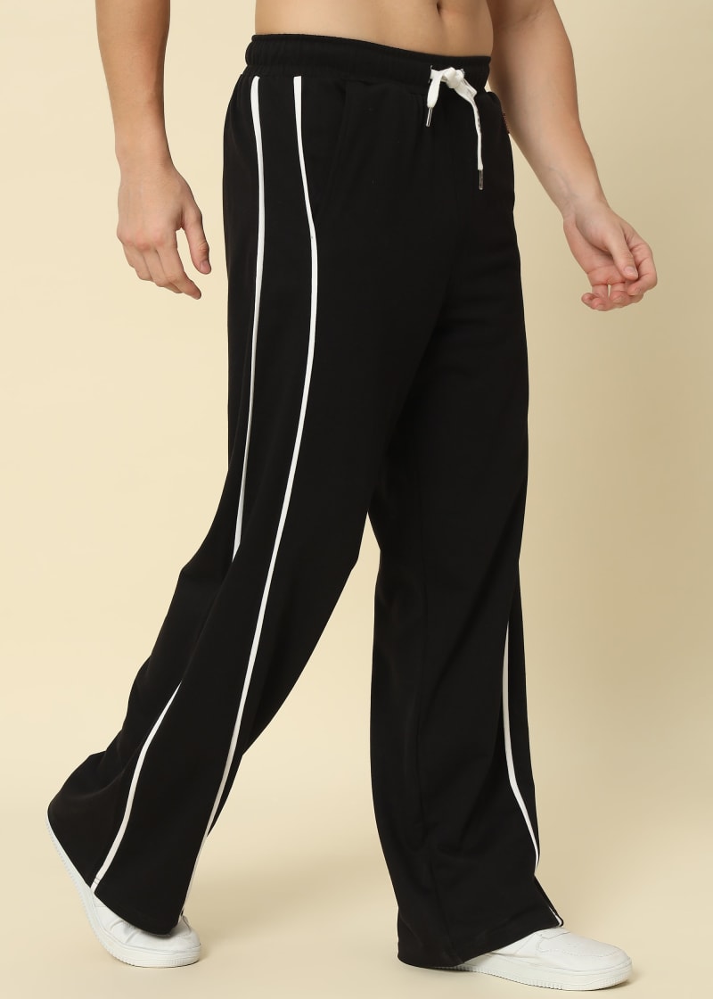 PockMAN Men Black Wide Leg Comfort Joggers - Image 4