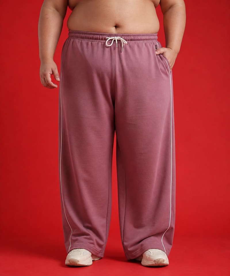 PockMAN Men Mauve Wide Leg Comfort Joggers - Image 3