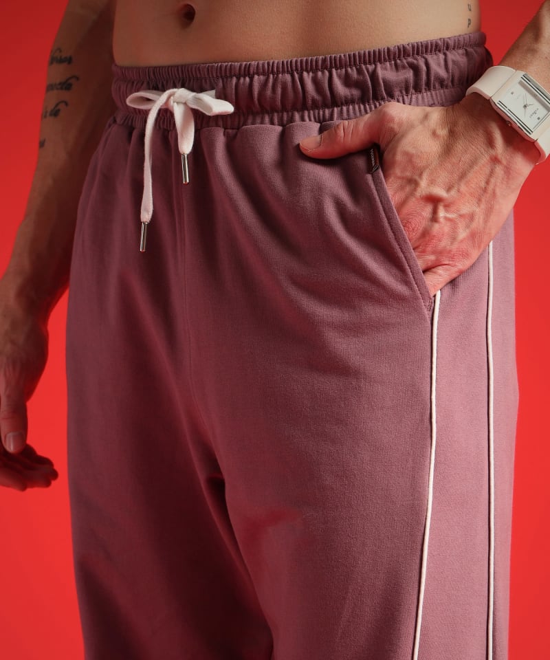 PockMAN Men Mauve Wide Leg Comfort Joggers - Image 5