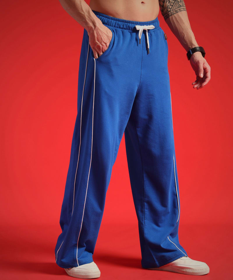 PockMAN Men Royal Blue Wide Leg Comfort Joggers - Image 4