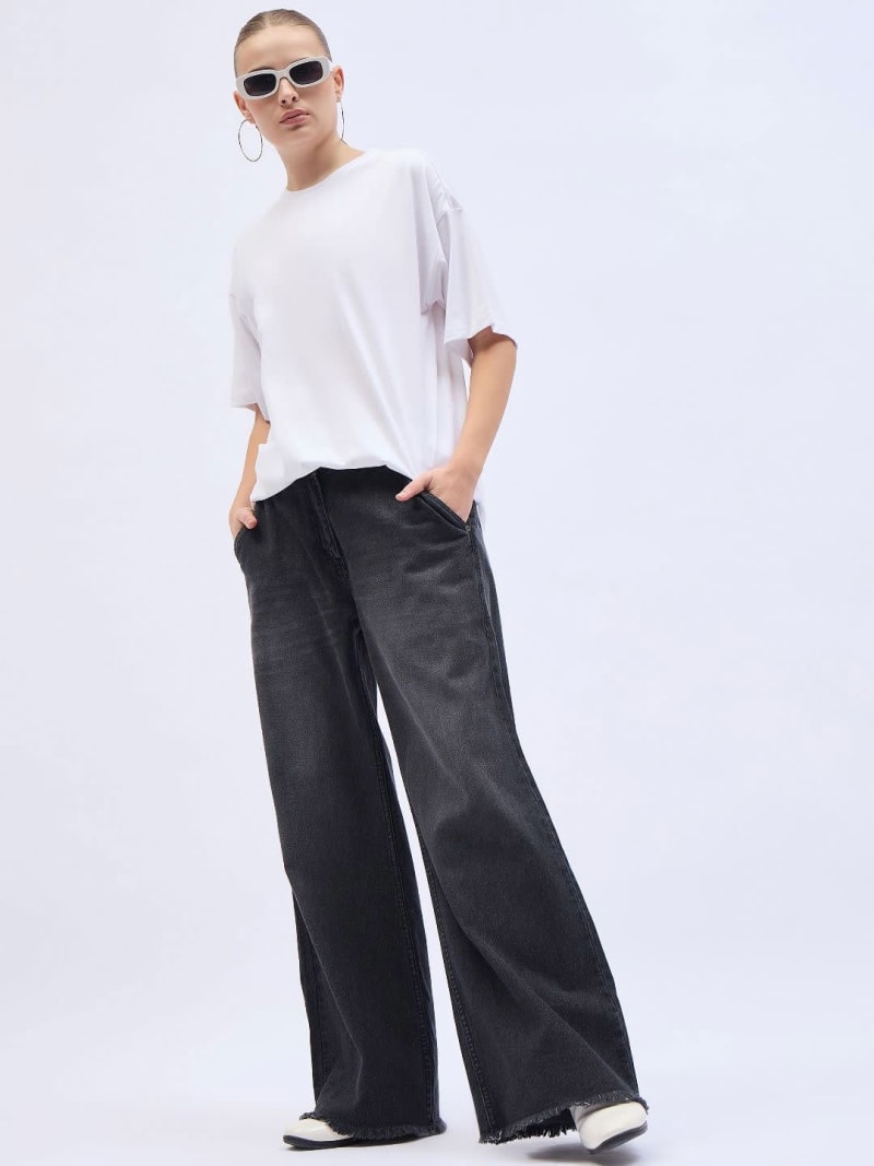 PockMAN Oversized Solid Cotton Terry Classic White Tshirt - Image 5