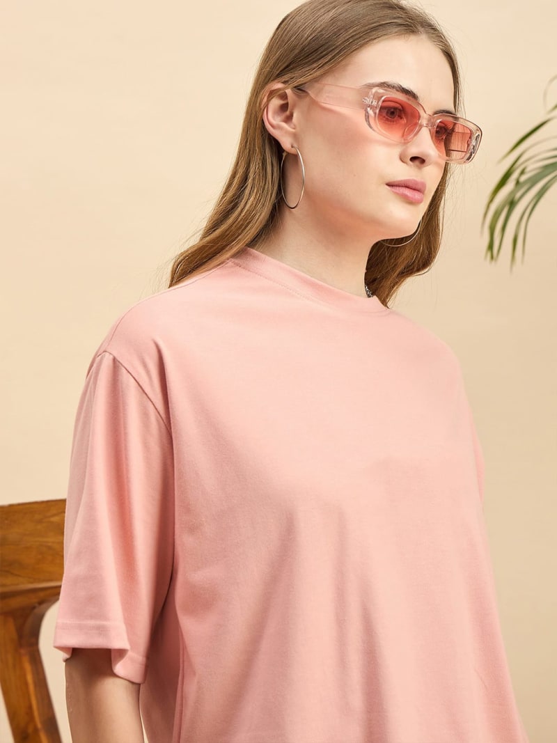 PockMAN Oversized Solid Cotton Terry Classic Rose Gold  Tshirt - Image 5