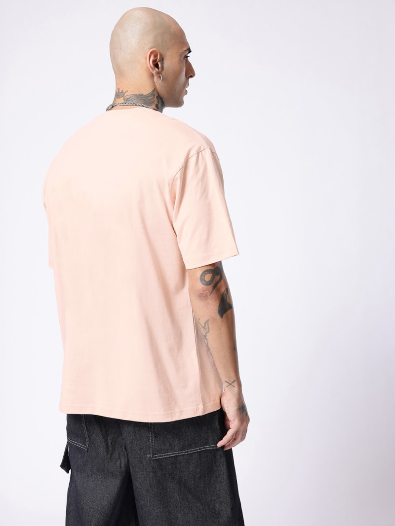 PockMAN Men Oversized Solid Cotton Terry Classic Rose Gold  Tshirt - Image 3