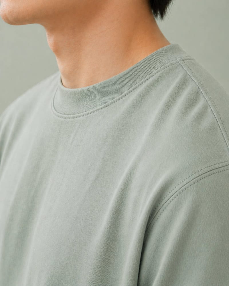 PockMAN Oversized Fit Cotton Classic Round Neck Pista Tshirt - Image 4