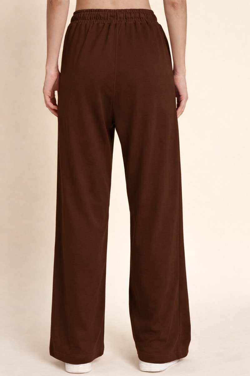 Pockman Relaxed Fit Solid Cotton Terry Brown Jogger - Image 5