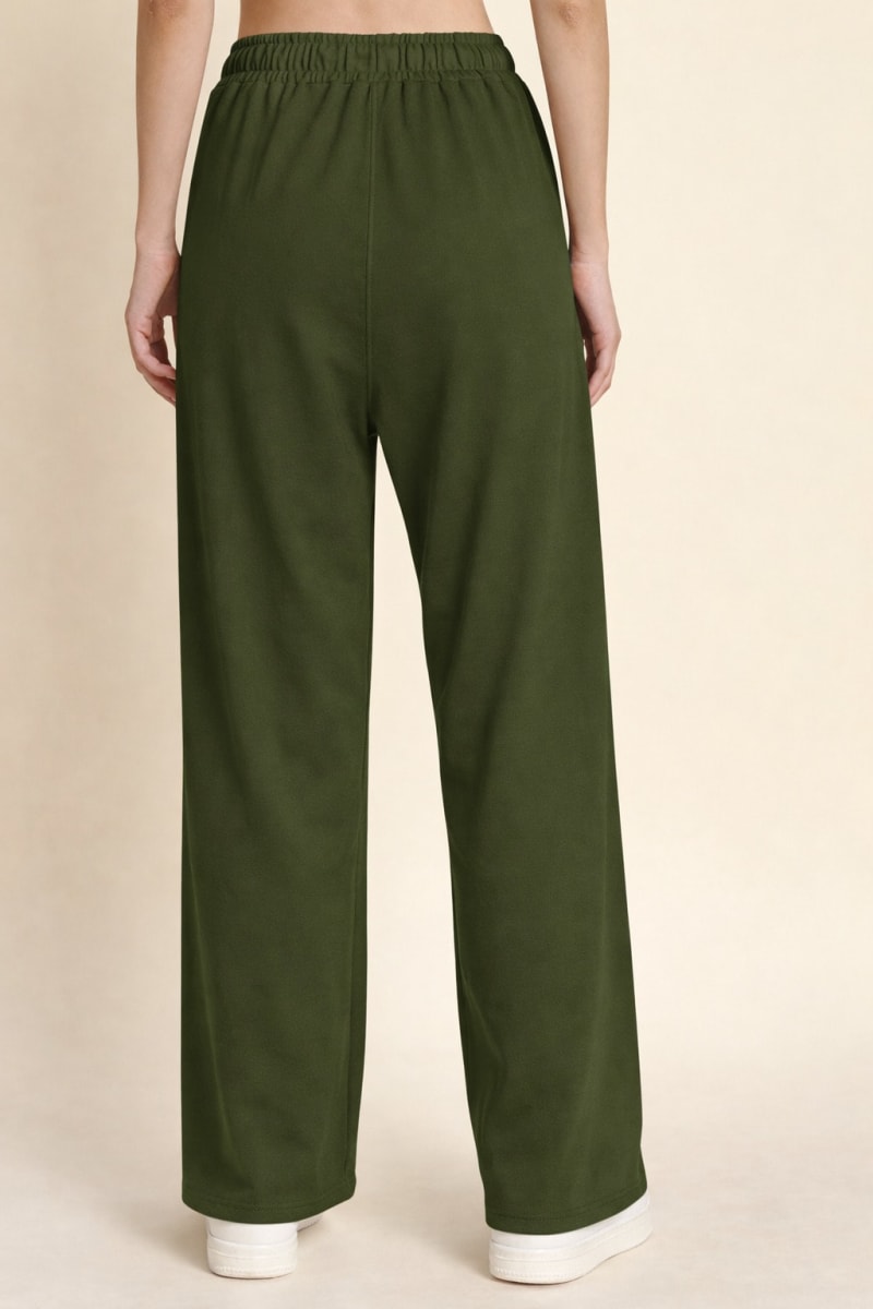 Pockman Relaxed Fit Solid Cotton Terry Olive Jogger - Image 5