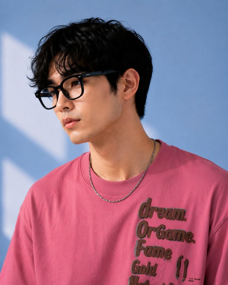 Pockman Men Oversized Cotton Dream Puff Printed Coral Pink Tshirt - Image 5