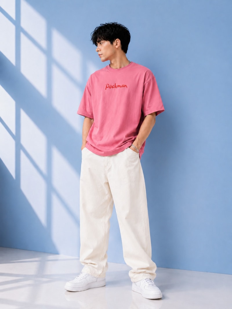 Pockman Men Oversized Cotton Prey Glow 'n' Dark Printed Coral Tshirt - Image 5