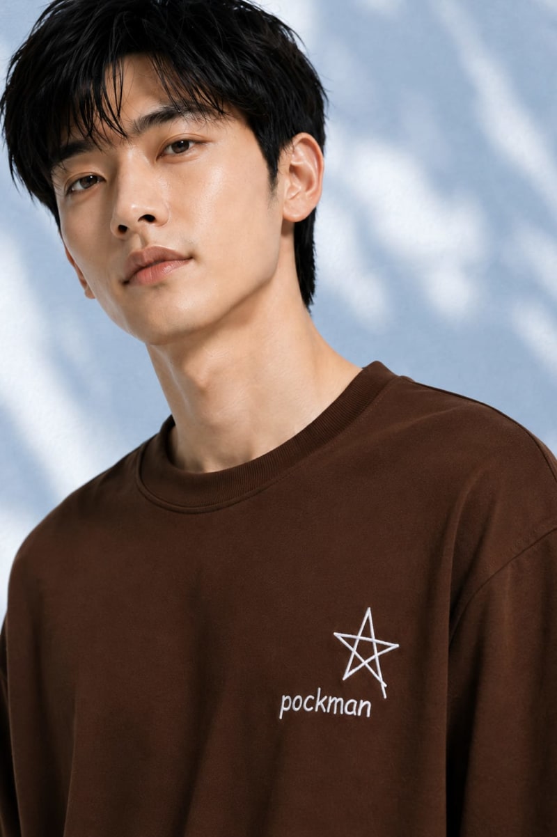 Pockman Men Oversized Cotton Sucess Glow 'n' Dark Printed Brown Tshirt - Image 4