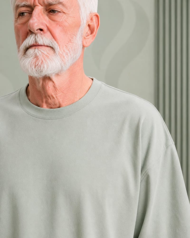 PockMAN Oversized Fit Cotton Classic Round Neck Pista Tshirt - Image 4
