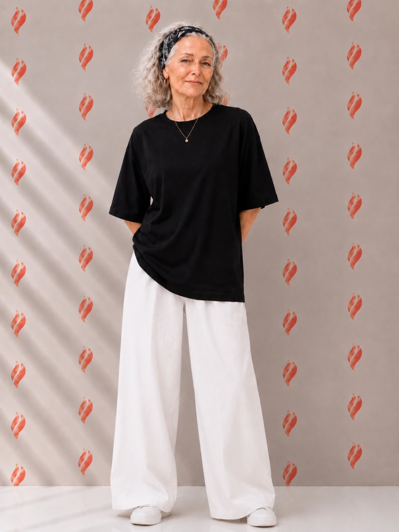 PockMAN Oversized Fit Cotton Classic Round Neck Black Tshirt - Image 3