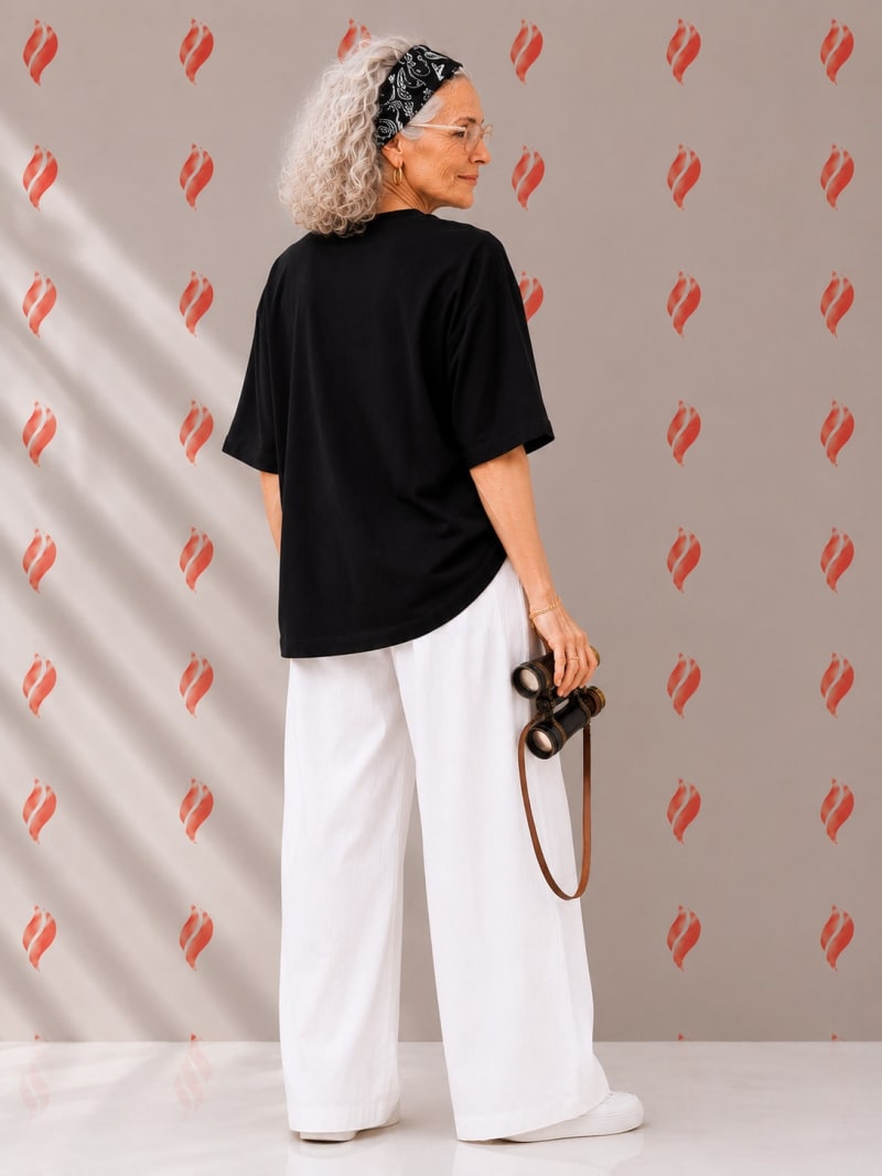 PockMAN Oversized Fit Cotton Classic Round Neck Black Tshirt - Image 5