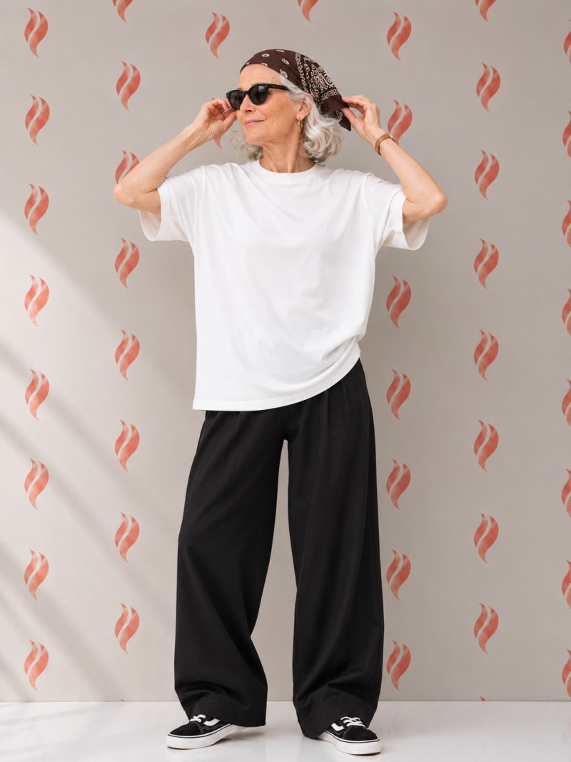 PockMAN Oversized Fit Cotton Classic Round Neck White Tshirt - Image 3