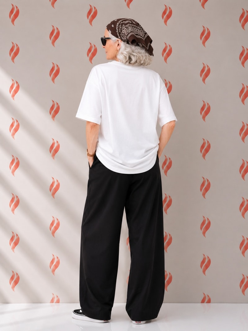 PockMAN Oversized Fit Cotton Classic Round Neck White Tshirt - Image 4