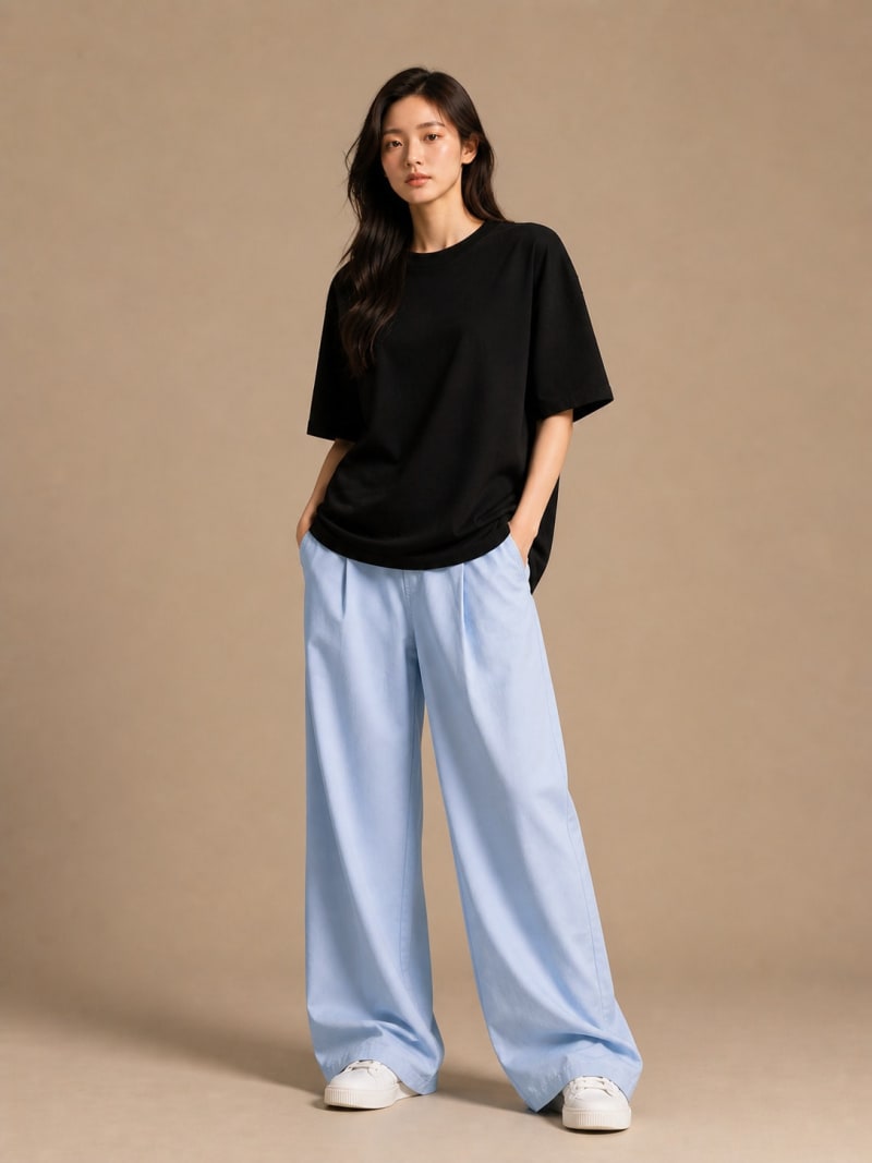 PockMAN Women Oversized Solid Pure Cotton Terry Black Tshirt - Image 4