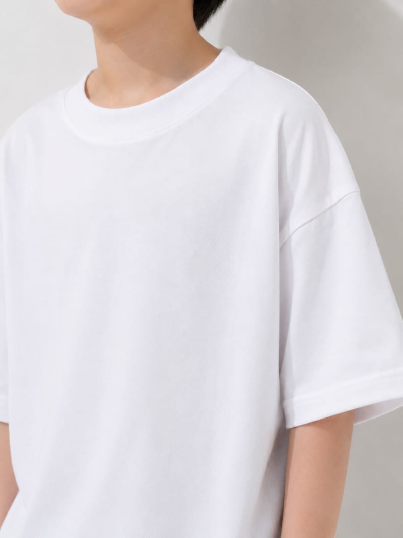 PockMAN Boys Oversized Solid Cotton Terry Classic White Tshirt - Image 4