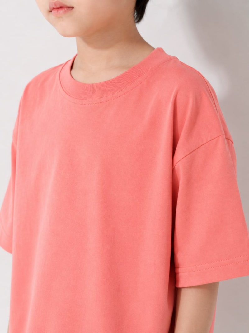 PockMAN Boys Oversized Solid Cotton Terry Classic Light Red Tshirt - Image 4