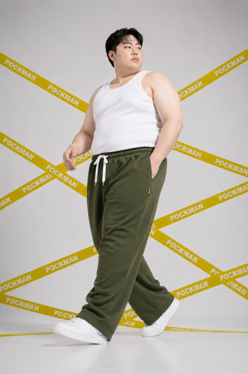 Pockman Men Relaxed Fit Solid Cotton Terry Olive Jogger - Image 5
