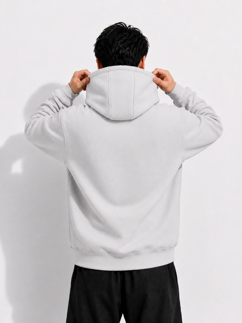 Pockman Men Regular Fit Cotton Grey Melange Hoodie - Image 5