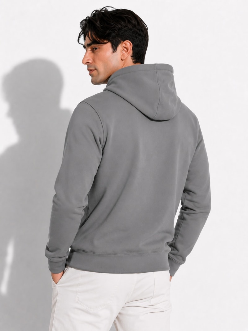 Pockman Men Regular Fit Cotton Dark Grey Hoodie - Image 4