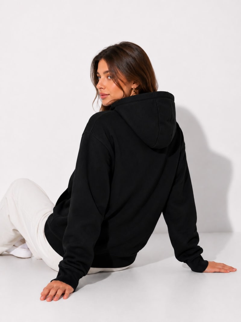Pockman Women Regular Fit Cotton Black Hoodie - Image 4