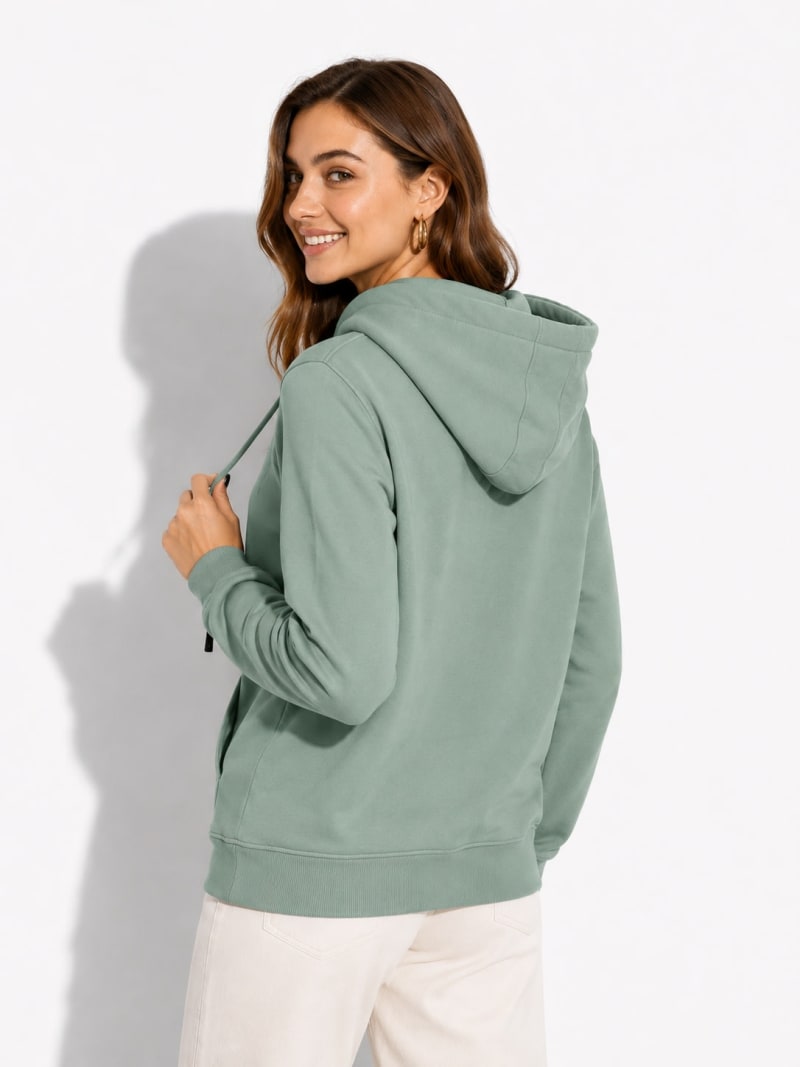 Pockman Women Regular Fit Cotton Sage Green Hoodie - Image 4