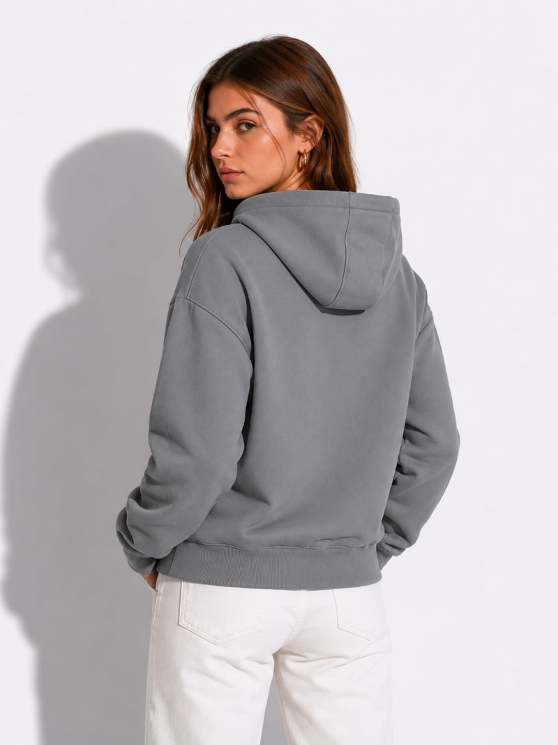 Pockman Women Regular Fit Cotton Dark Grey Hoodie - Image 4