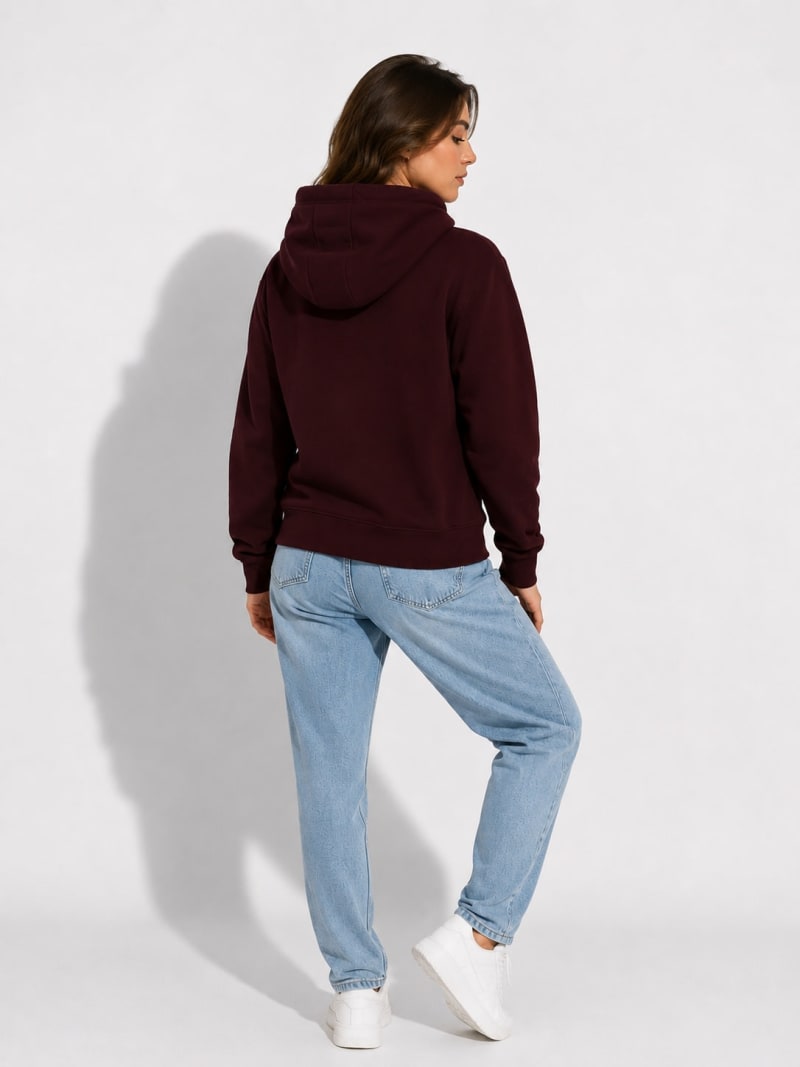 Pockman Women Regular Fit Cotton Chocolate Brown Hoodie - Image 4