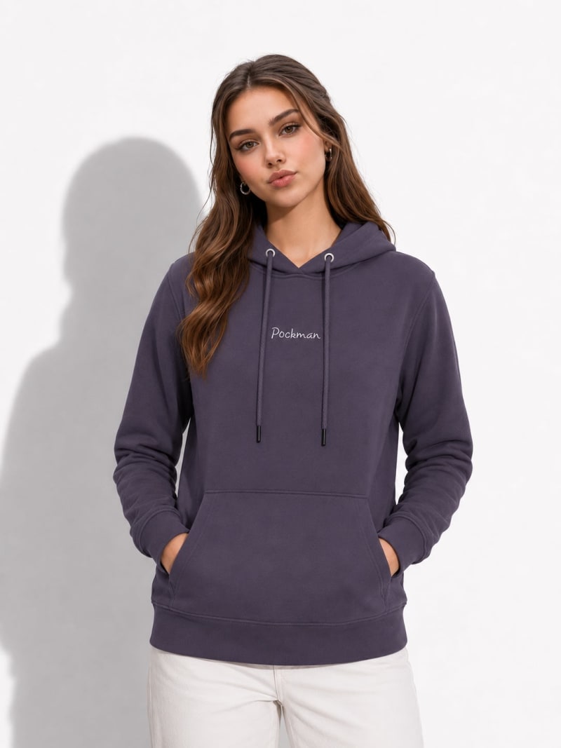 Pockman Women Regular Fit Cotton Mauve Hoodie - Image 3