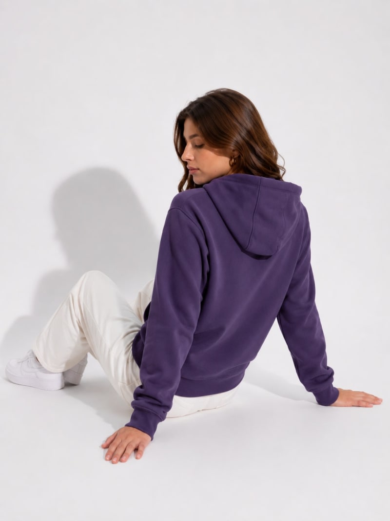 Pockman Women Regular Fit Cotton Mauve Hoodie - Image 4