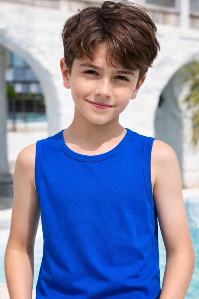Pockman Kids Regular Fit Pure Cotton Royal Blue Tank - Image 3